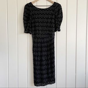 Eva Franco Black and Silver Cocktail Dress